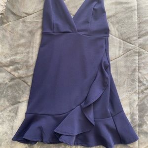 Navy blue ruffled dress